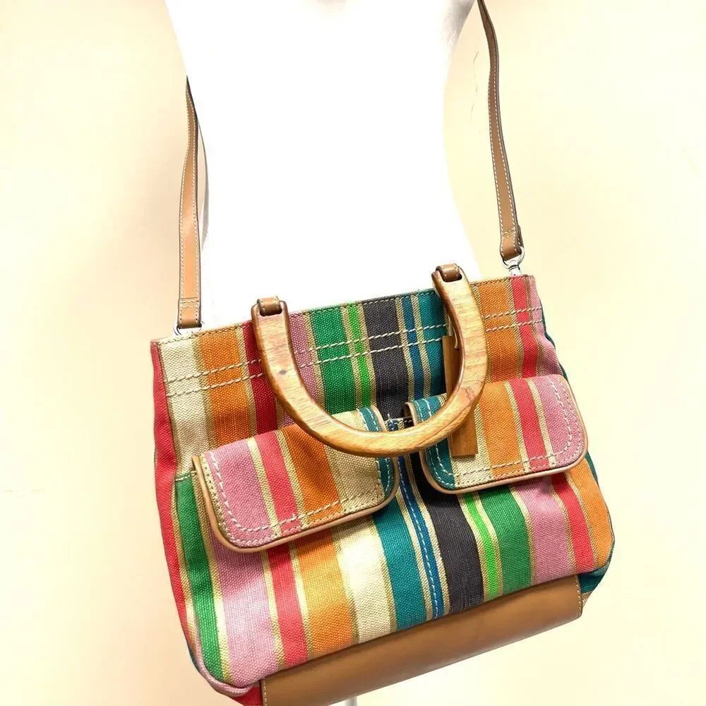 Relic multicolored canvas crossbody bag.
